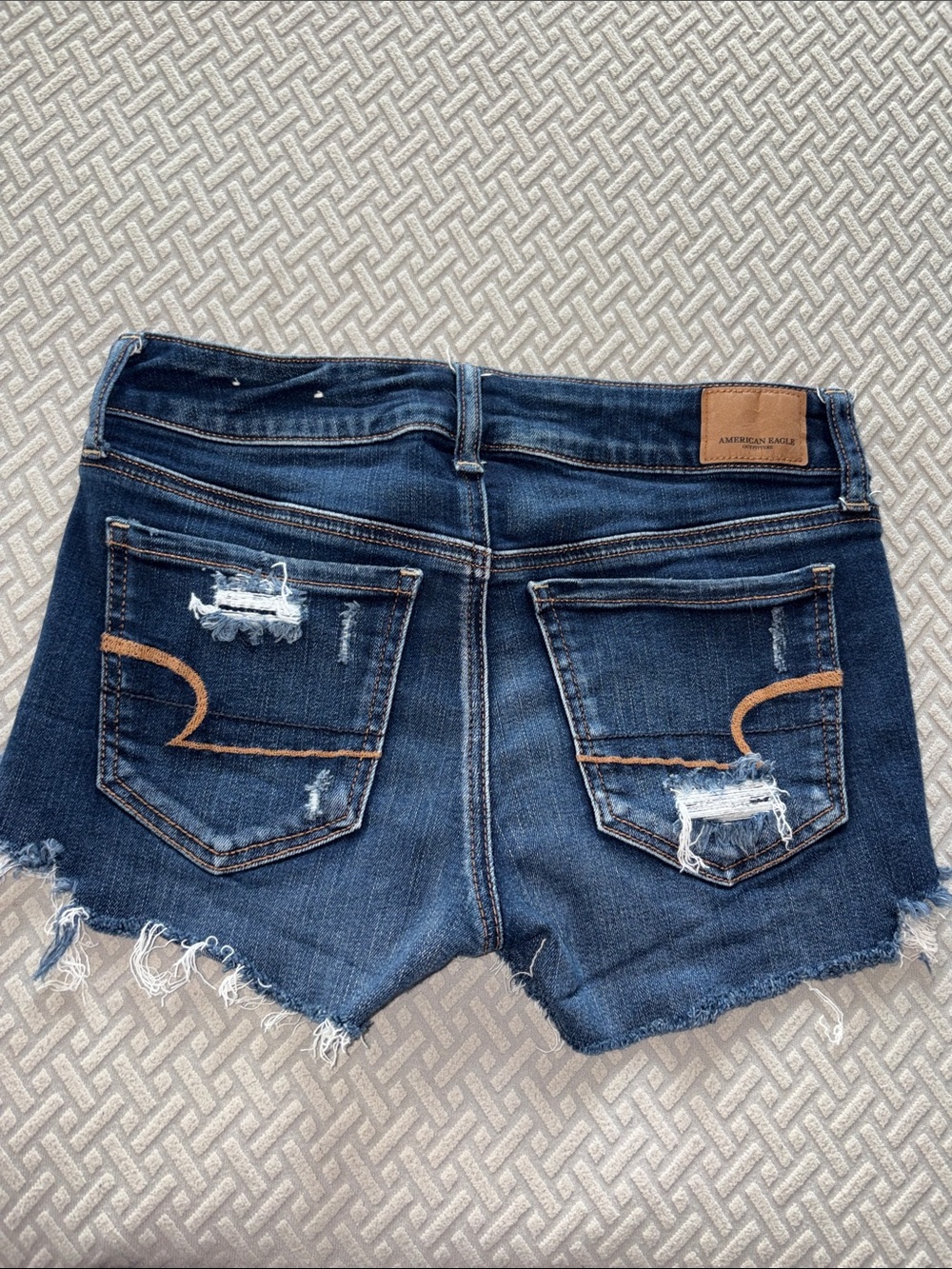 American Eagle Outfitters Indigo Distressed Denim Cutoff Shorts